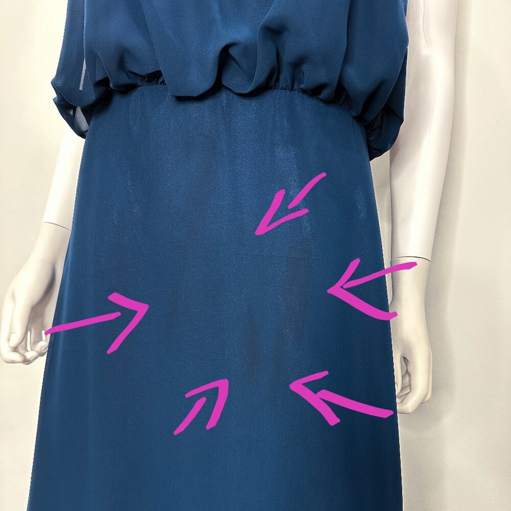 Abby Paris by Lucci Lu Blouson Chiffon Maxi Gown Bridesmaid Dress 93062 in Navy - Picture 17 of 17
